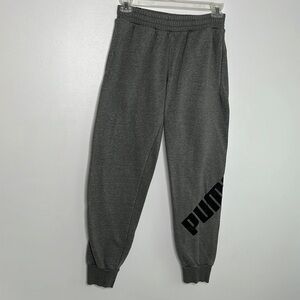 Puma Big logo men’s gray drawing string jogger pants, size Medium